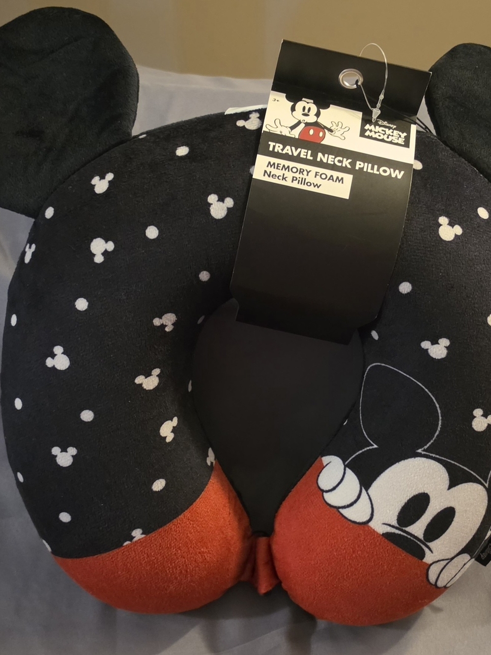 Bioworld Black Mickey Ear Travel Neck Pillow